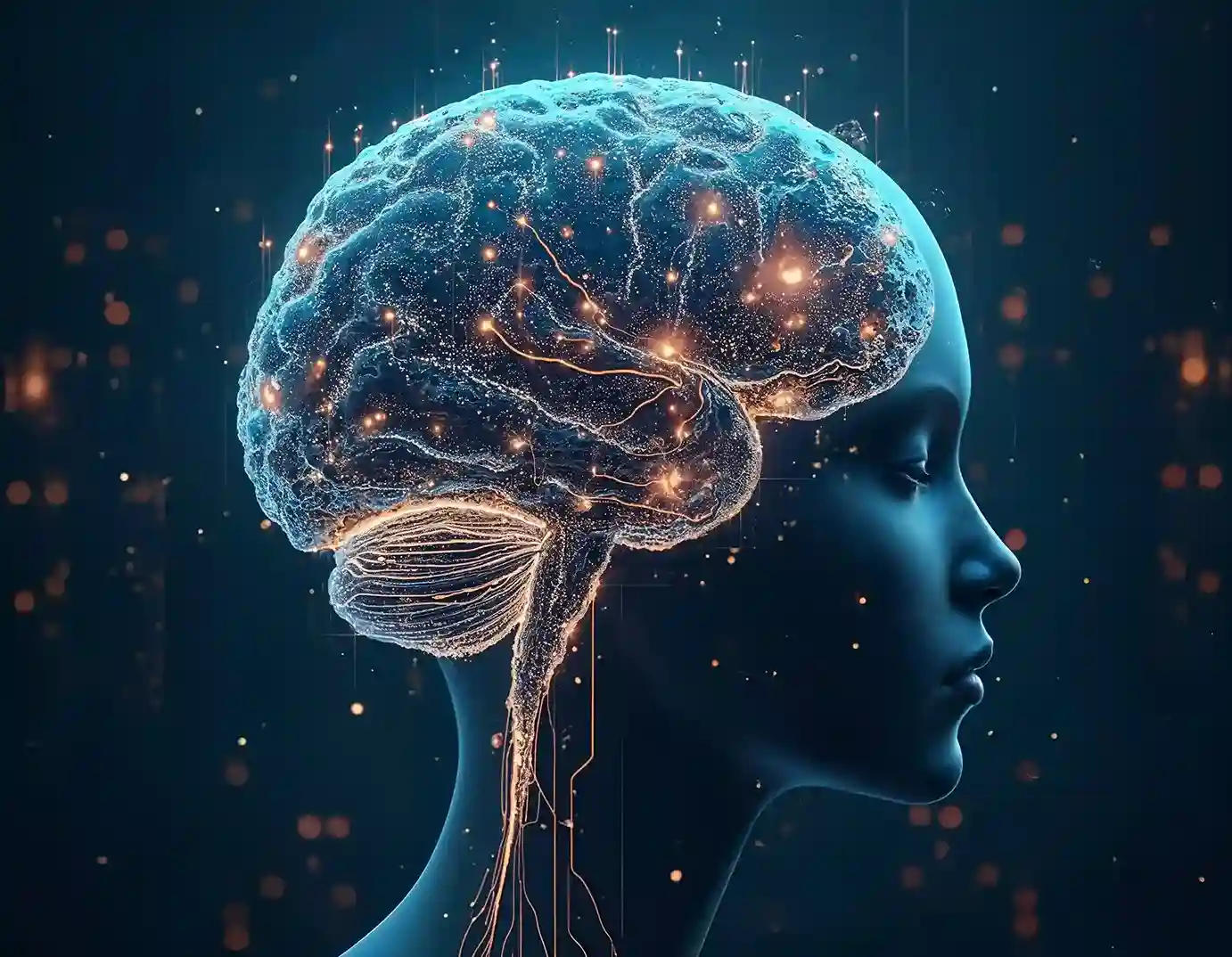 AI energy consumption concept showcasing data points and neural network, symbolizing innovation in pharma
